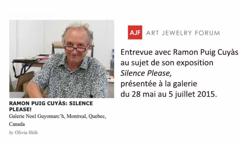 contemporary jewelry Ramon Puig Cuyàs Bijoux contemporains AJF