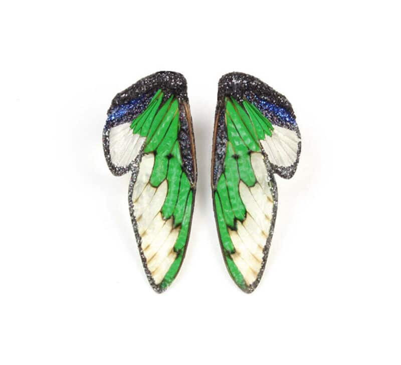 Impressive earrings made from cicadas wings by Marta Mattsson
