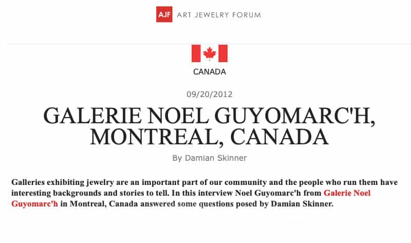 Contemporary Jewelry Art Jewelry Forum Montreal