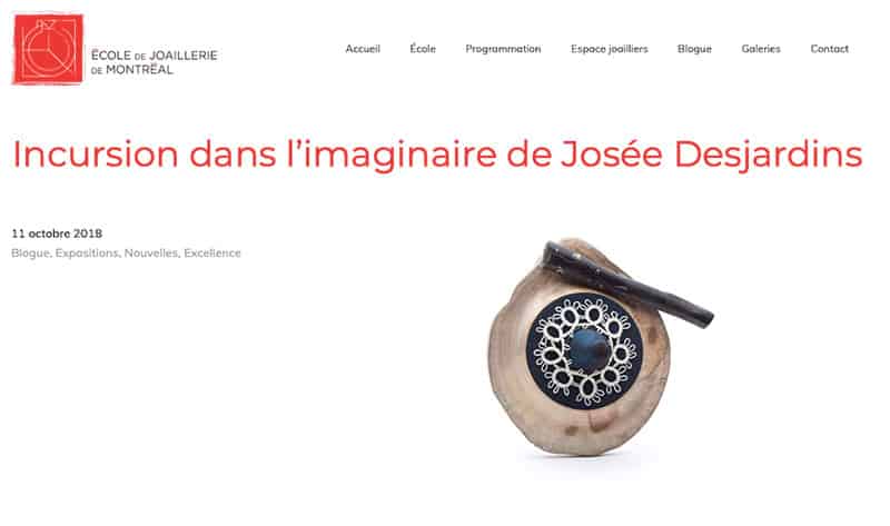 Contemporary Jewelry Josée Desjardins bjioux contemporains Montreal