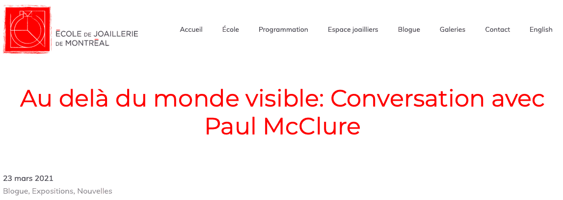 Paul McClure bijoux contemporains