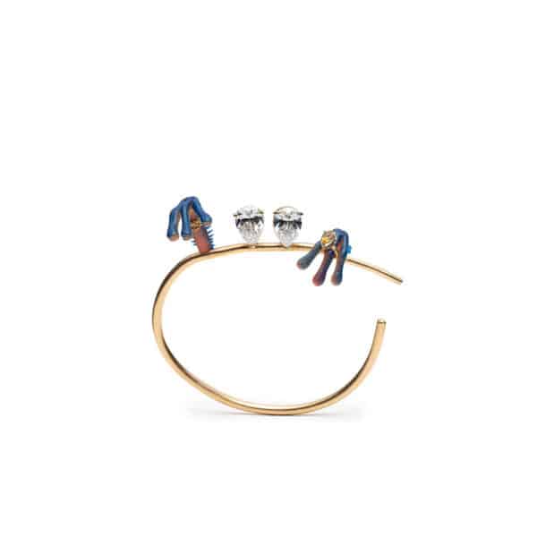Playful jewelry in gold and found materials by Silvie Altschuler